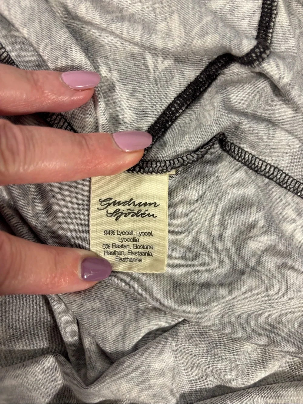 Gudrun Sjödén Pegasus Floral Lyocell Swing Dress Pockets Gray Size Medium - Picture 8 of 9